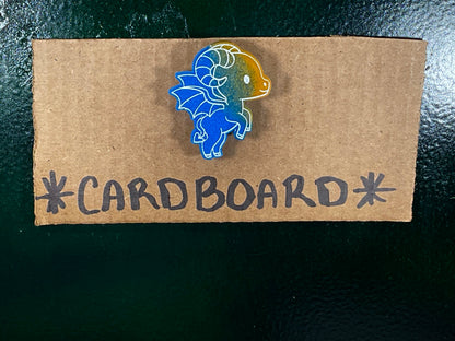 Small Blue & Yellow Jersey Devil Magnet Glow in the Dark