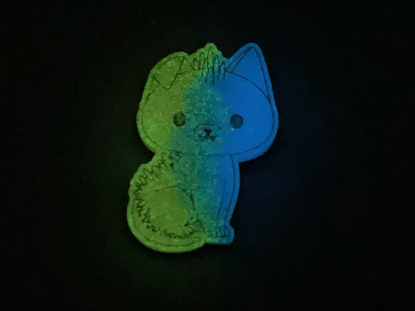 Small Blue Yellow Chupacabra Magnet Glow in the Dark