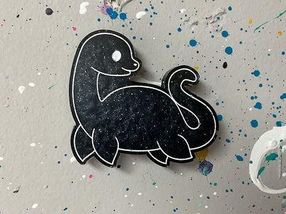 Small Loch Ness Monster Black Magnet