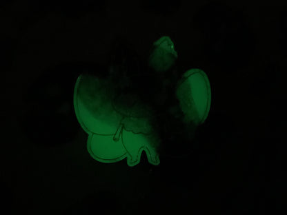 Green & Black Mothman Retractable Badge Reel - Glow in the Dark