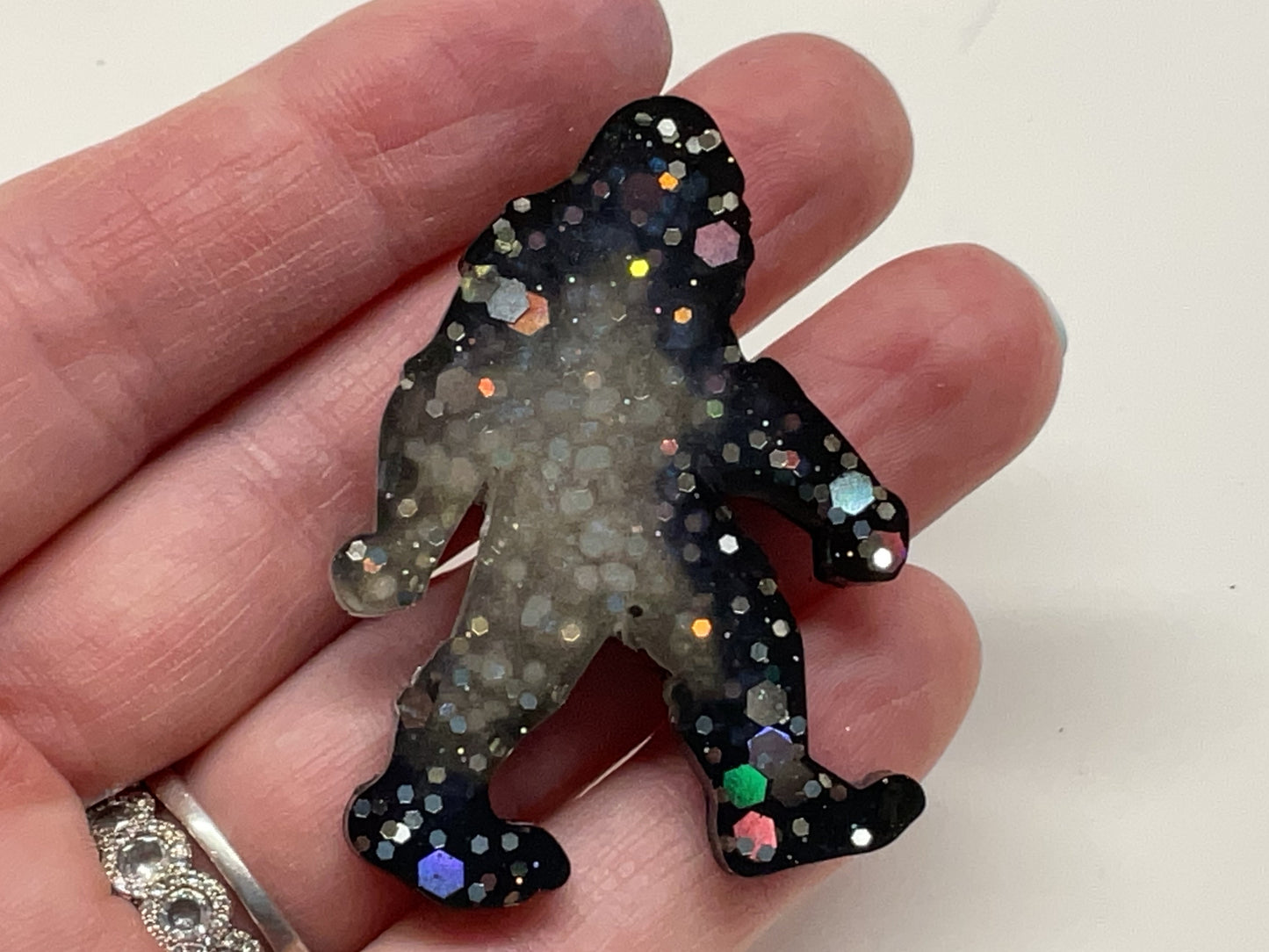 Small Black & White Bigfoot Magnet