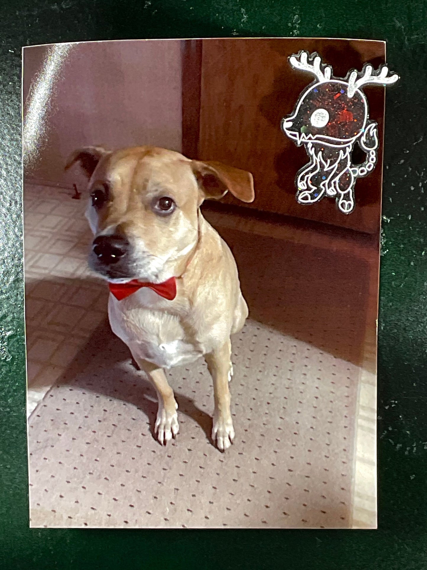 Small Black & Red Glitter Wendigo Magnet