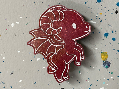 Small Red Jersey Devil Magnet