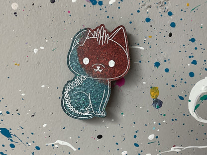 Small Blue Red Chupacabra Magnet