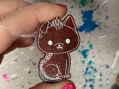 Small Glittery Red Chupacabra Magnet
