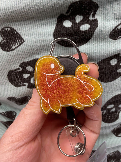 Yellow & Red Loch Ness Monster Retractable Badge Reel
