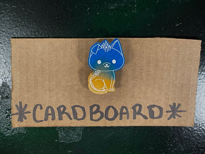 Small Blue Yellow Chupacabra Magnet Glow in the Dark