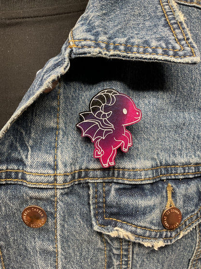 Green Pink Jersey Devil Pin Glow in the Dark