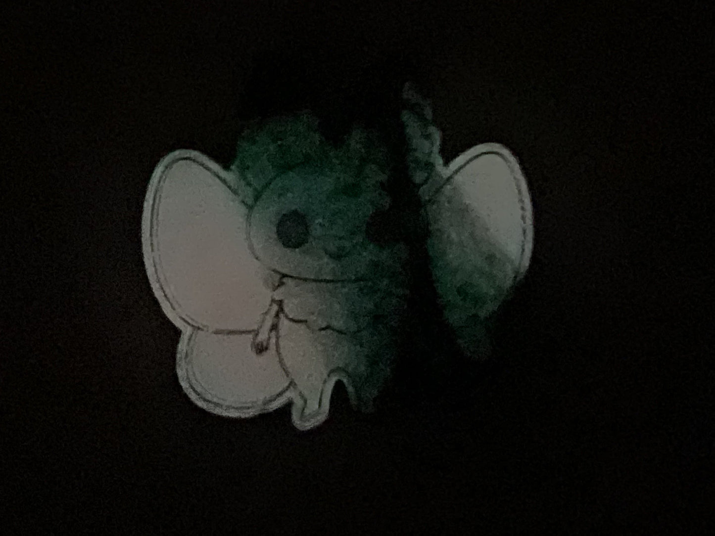 Small Pink & Black Mothman Magnet Glow in the Dark