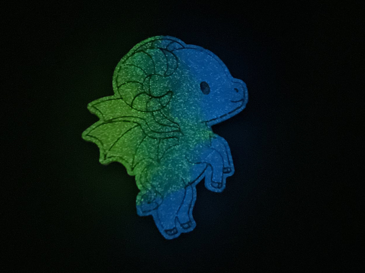 Small Glow in the Dark Jersey Devil Magnet Blue and Yellow