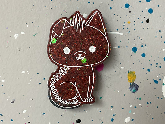 Small Glittery Red Chupacabra Magnet