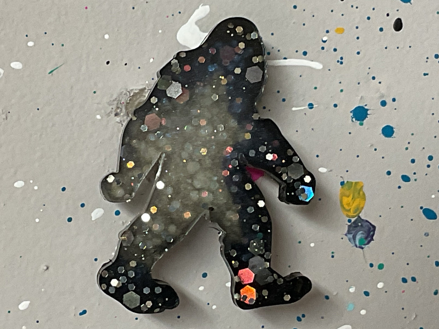 Small Black & White Bigfoot Magnet