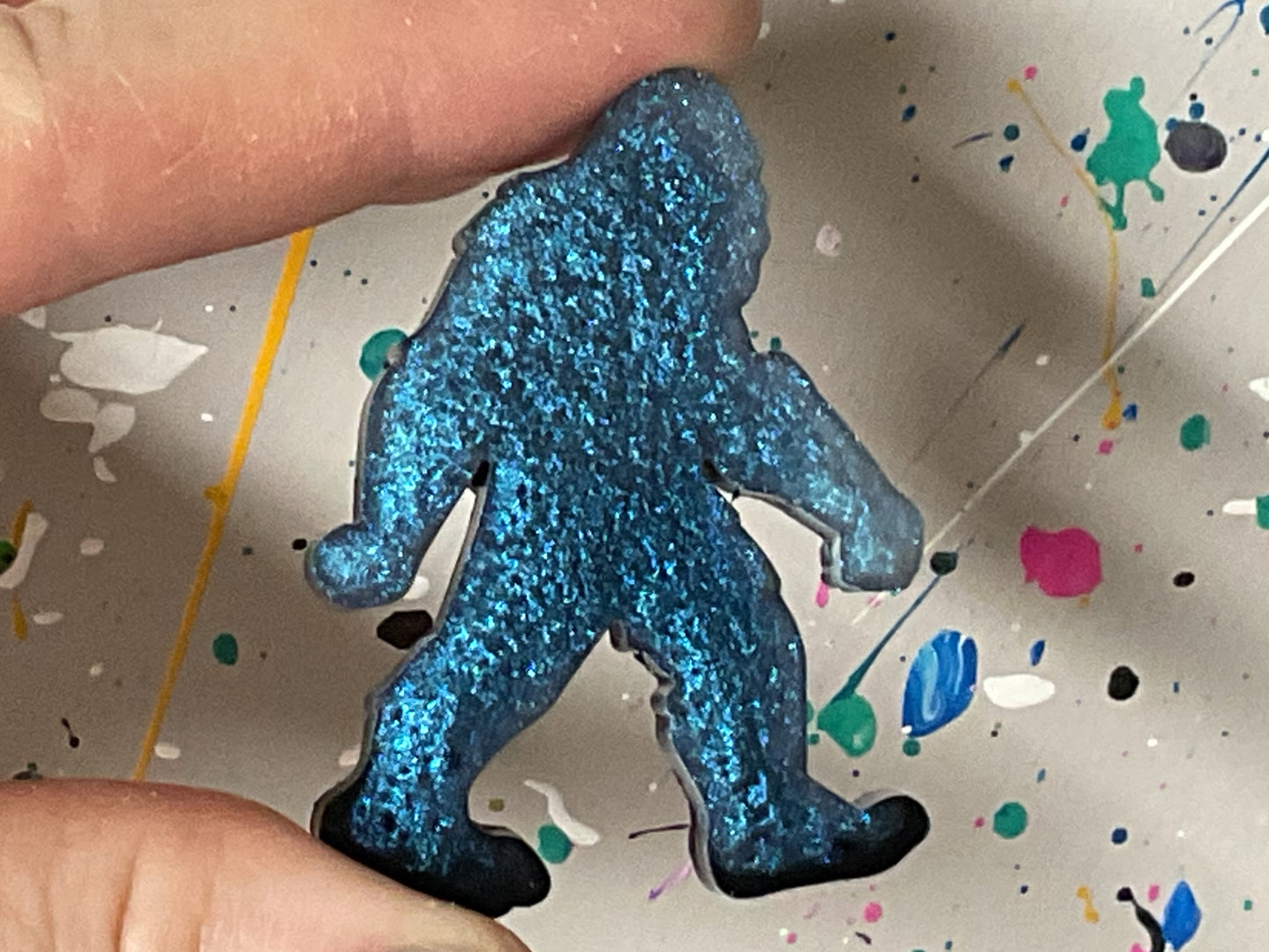 Small Sea Glass Blue Bigfoot Magnet