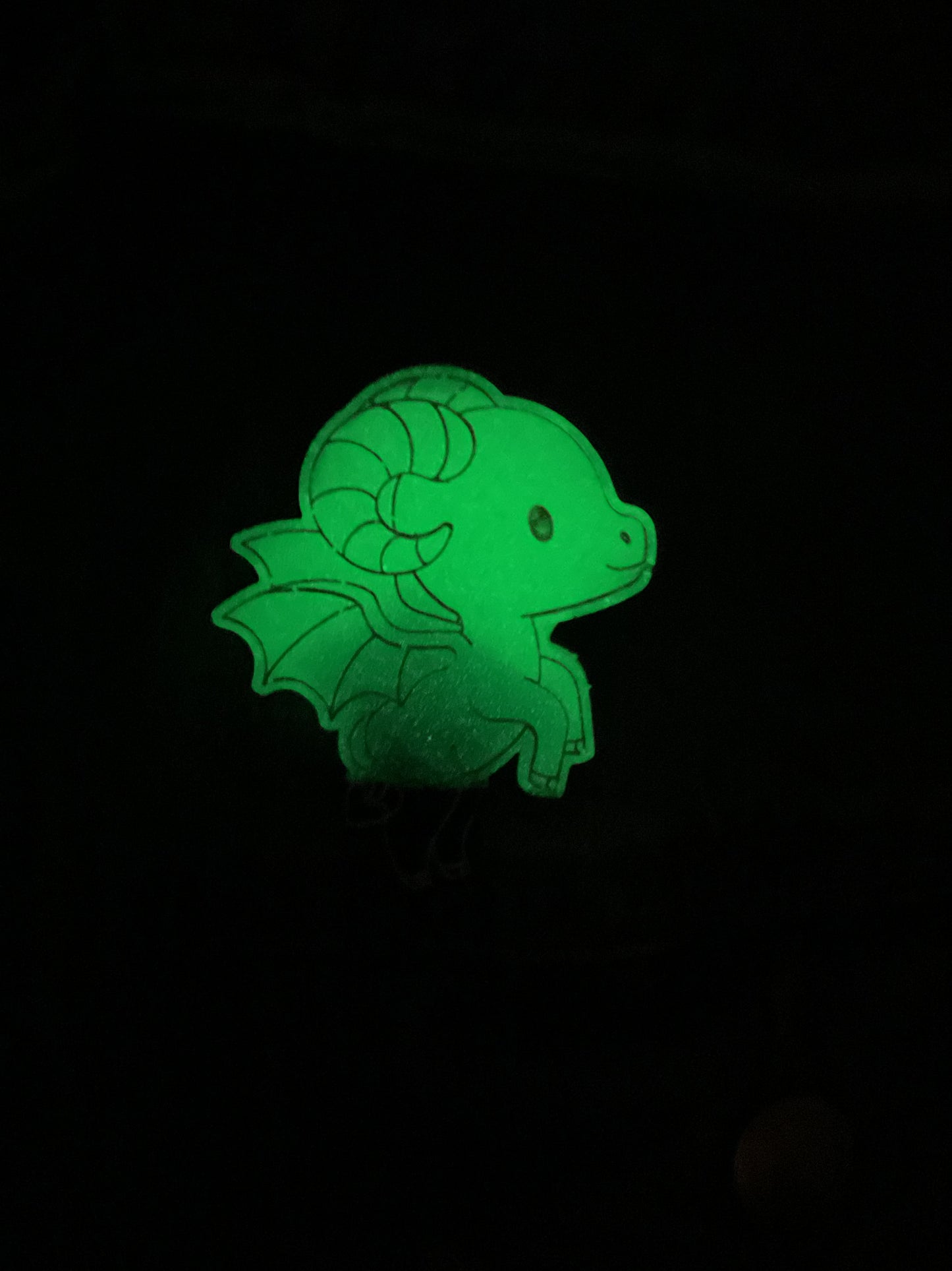 Green Black Jersey Devil Pin Glow in the Dark