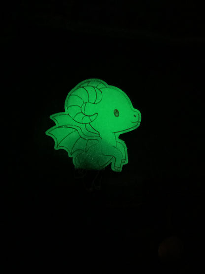 Green Black Jersey Devil Pin Glow in the Dark