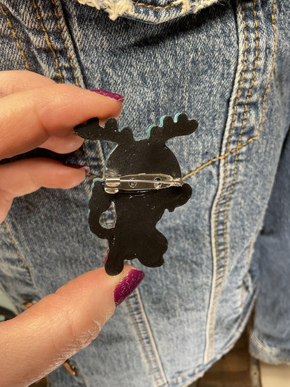 Blue Red Wendigo Pin