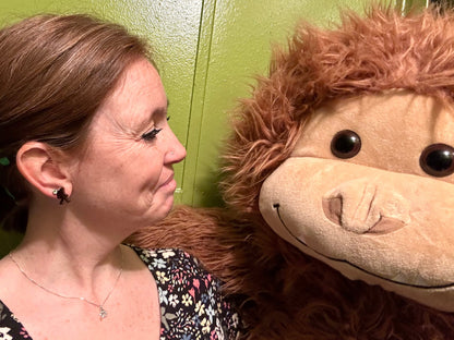 Black Holographic Glitter Bigfoot Stud Earrings Hypoallergenic