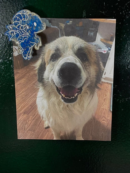 Small Blue with Gold Glitter Jersey Devil Magnet