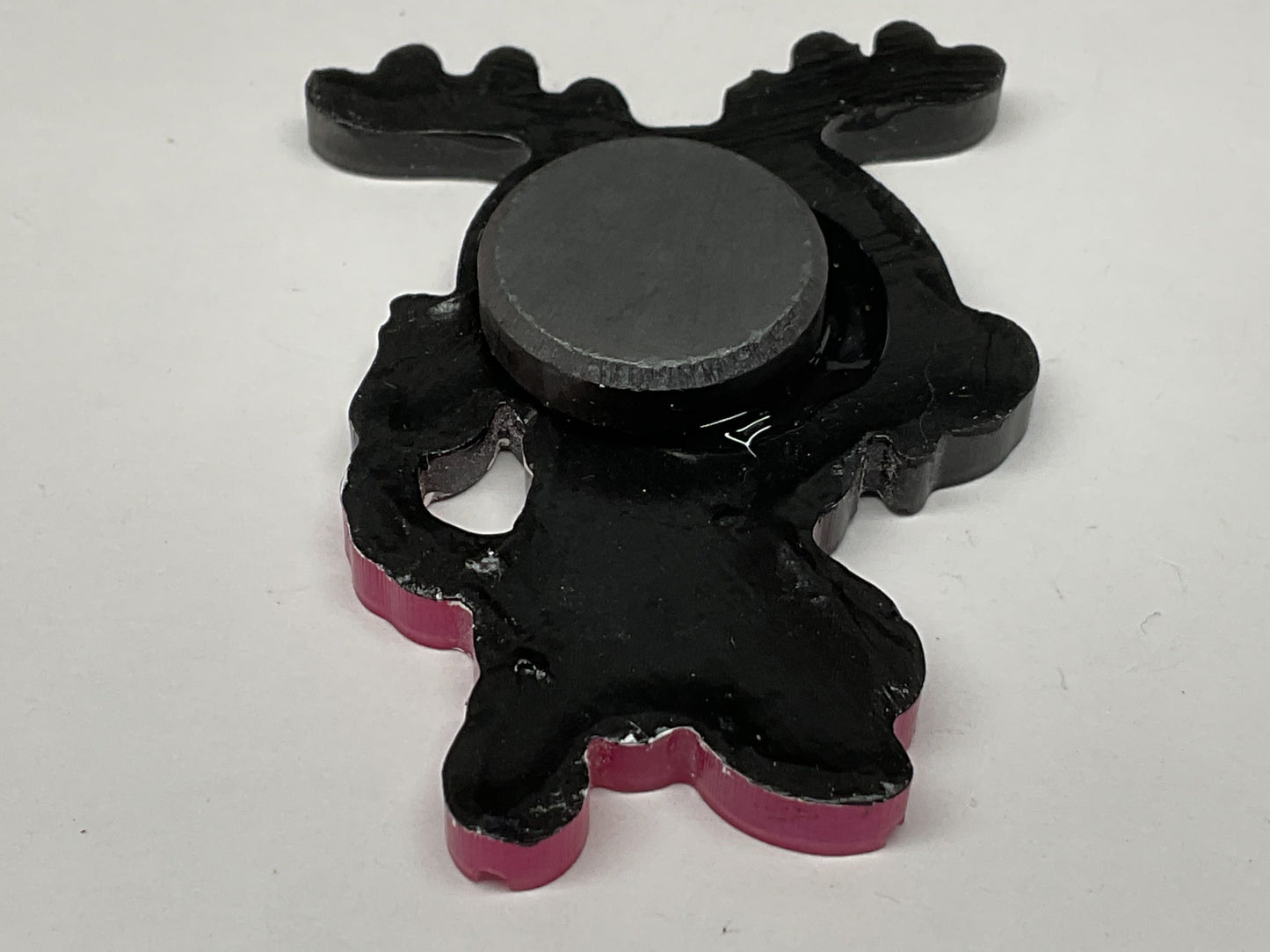 Small Pink & Black Wendigo Magnet Glow in the Dark