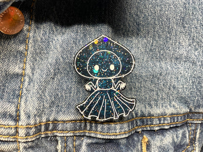 Dark Blue Flatwoods Monster Pin