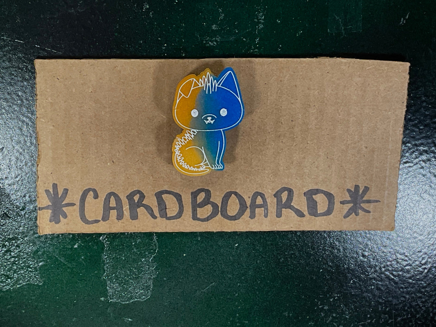 Small Blue Yellow Chupacabra Magnet Glow in the Dark