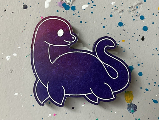 Small Loch Ness Monster Purple Magnet Glow in the Dark