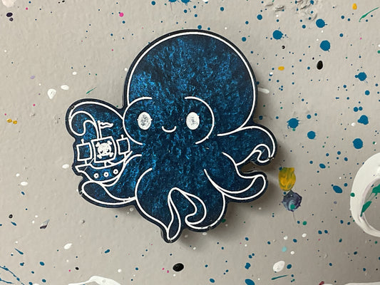 Small Dark Blue Kraken Magnet