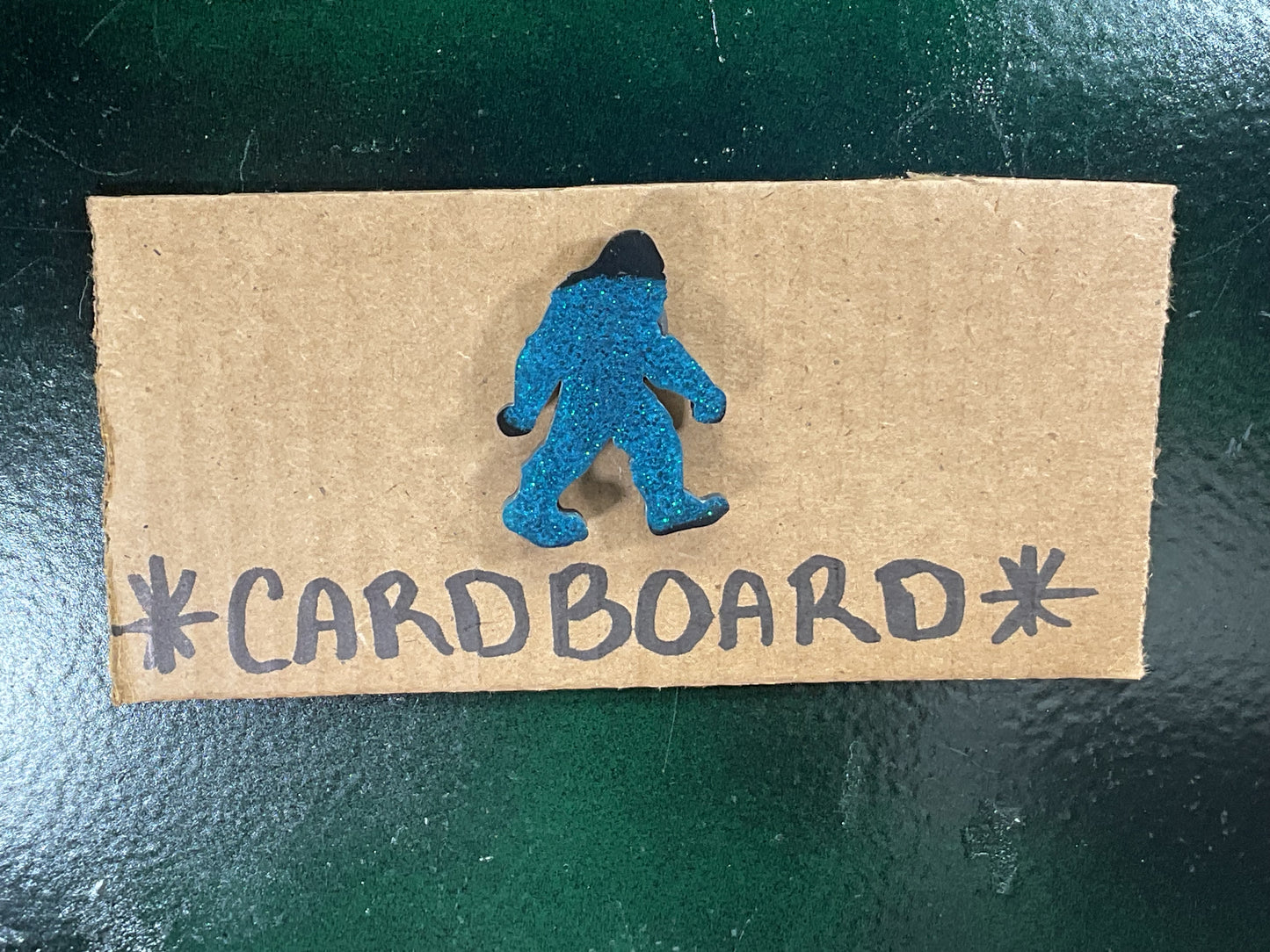 Small Teal & Black Bigfoot Magnet