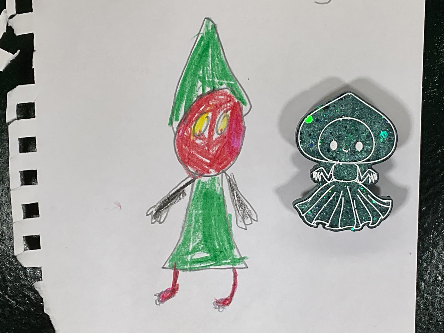 Small Flatwoods Monster Green Glitter Magnet