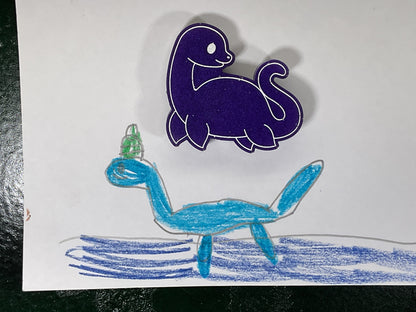 Small Loch Ness Monster Dark Purple Magnet