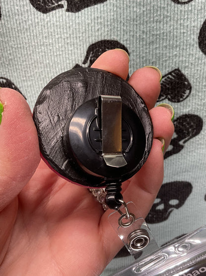 Pink Official Bigfoot Search Team Retractable Badge Reel- Glow in the Dark