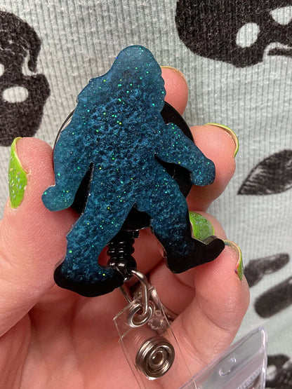Teal Bigfoot Retractable Badge Reel