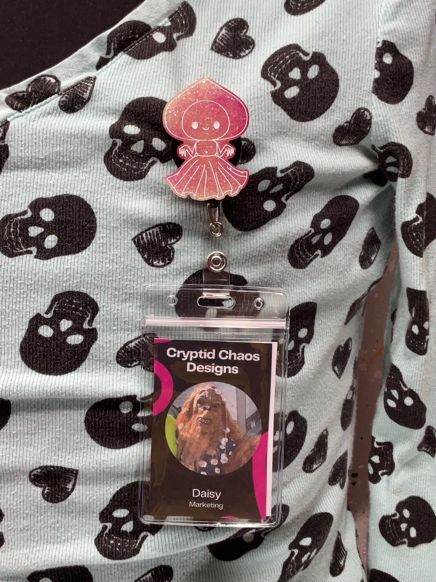 Pink Flatwoods Monster Retractable Badge Reel