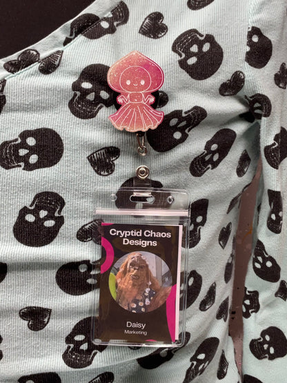 Pink Flatwoods Monster Retractable Badge Reel