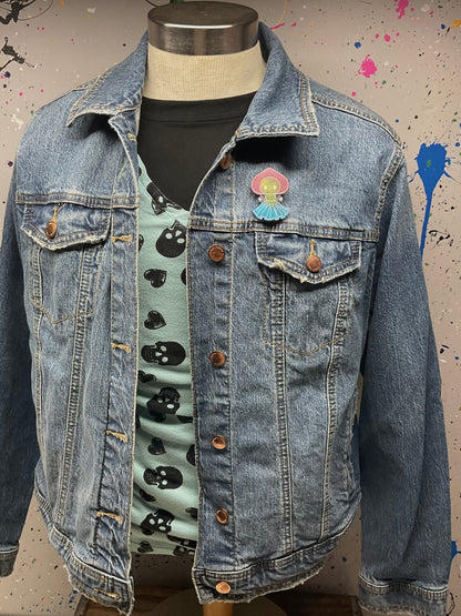 Red & Blue Flatwoods Monster Pin