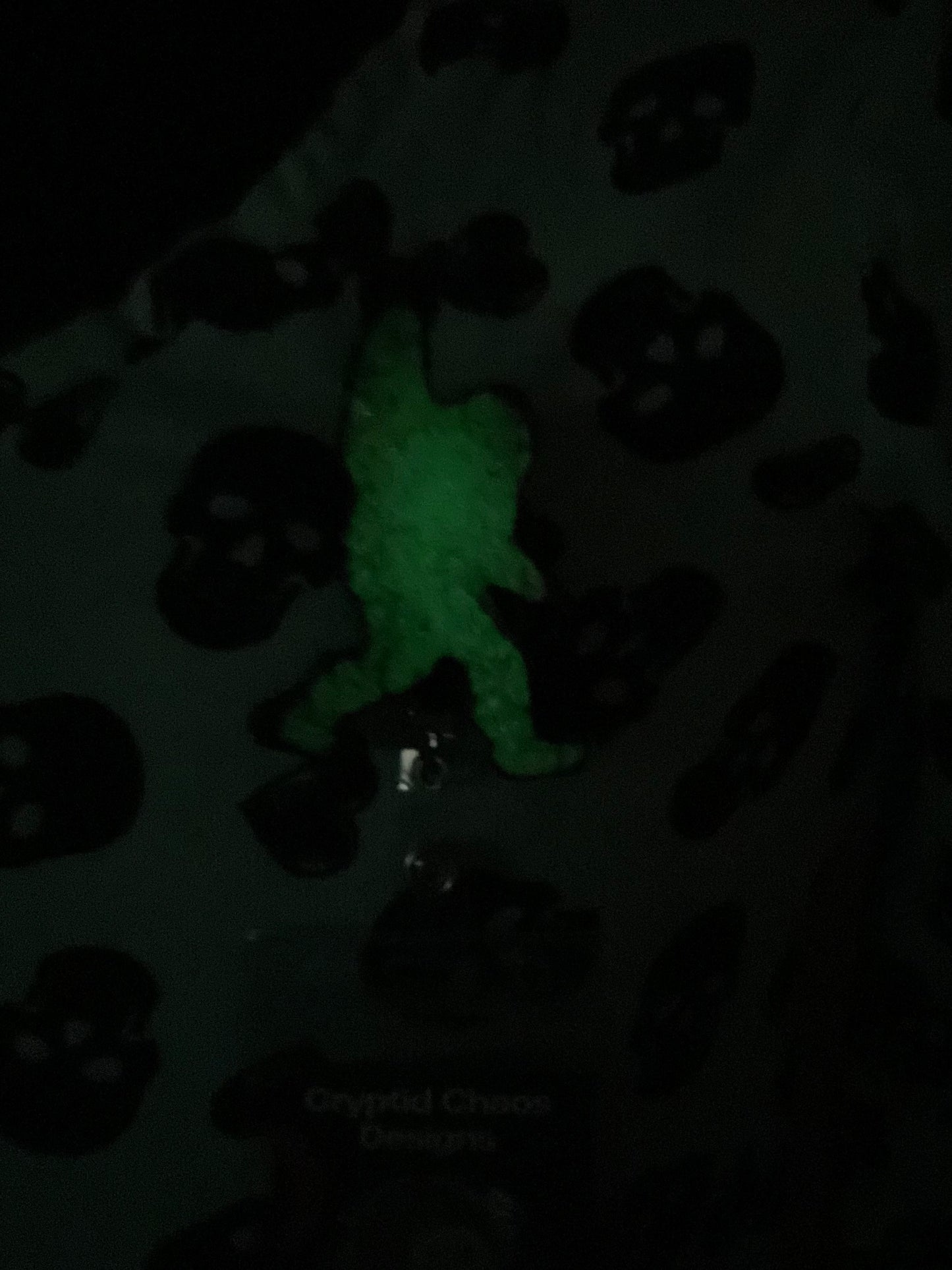 Glow in the Dark Green Bigfoot Rock Hand Retractable Badge Reel