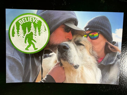 Large Green Believe Bigfoot Magnet - 3”