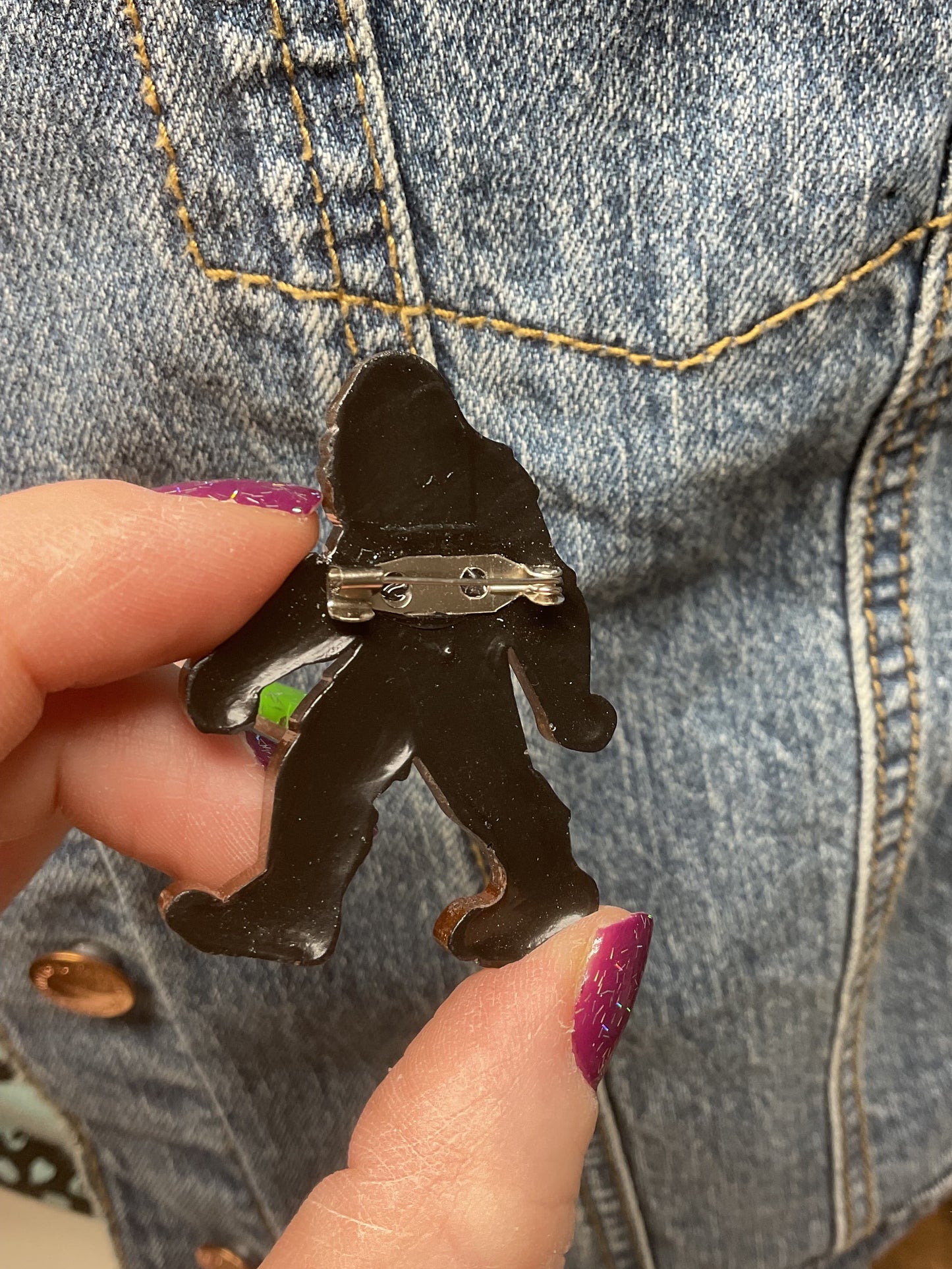 Brown Bigfoot Pin