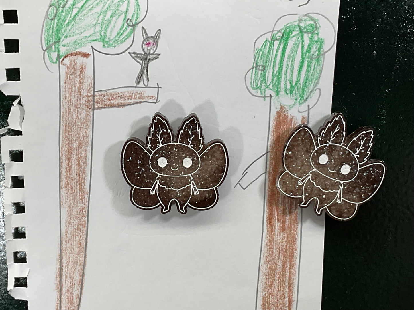 Small Brown & White Mothman Magnet