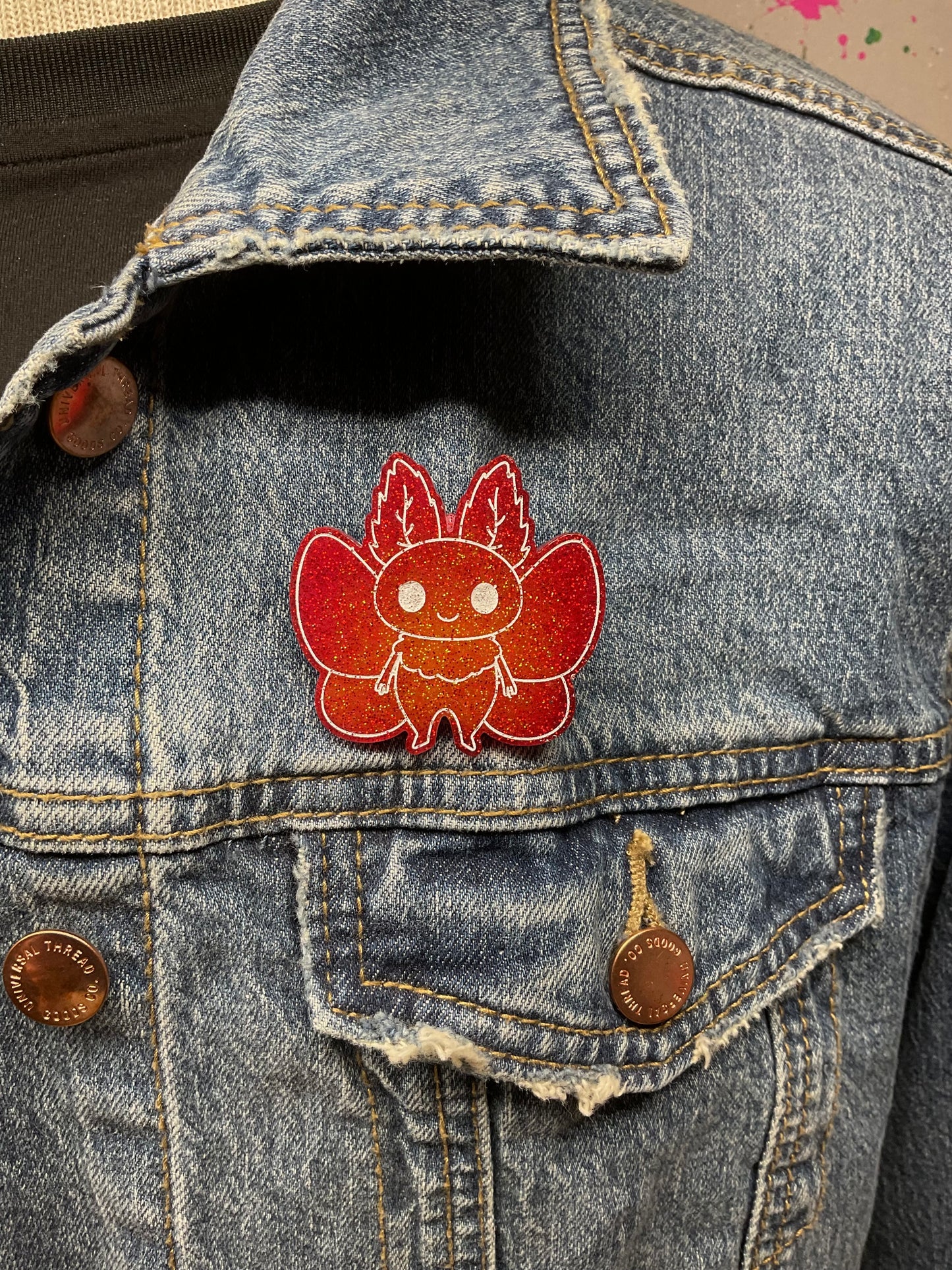 Red Mothman Pin
