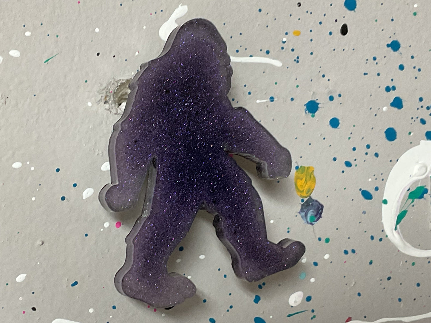 Small Purple Bigfoot Magnet