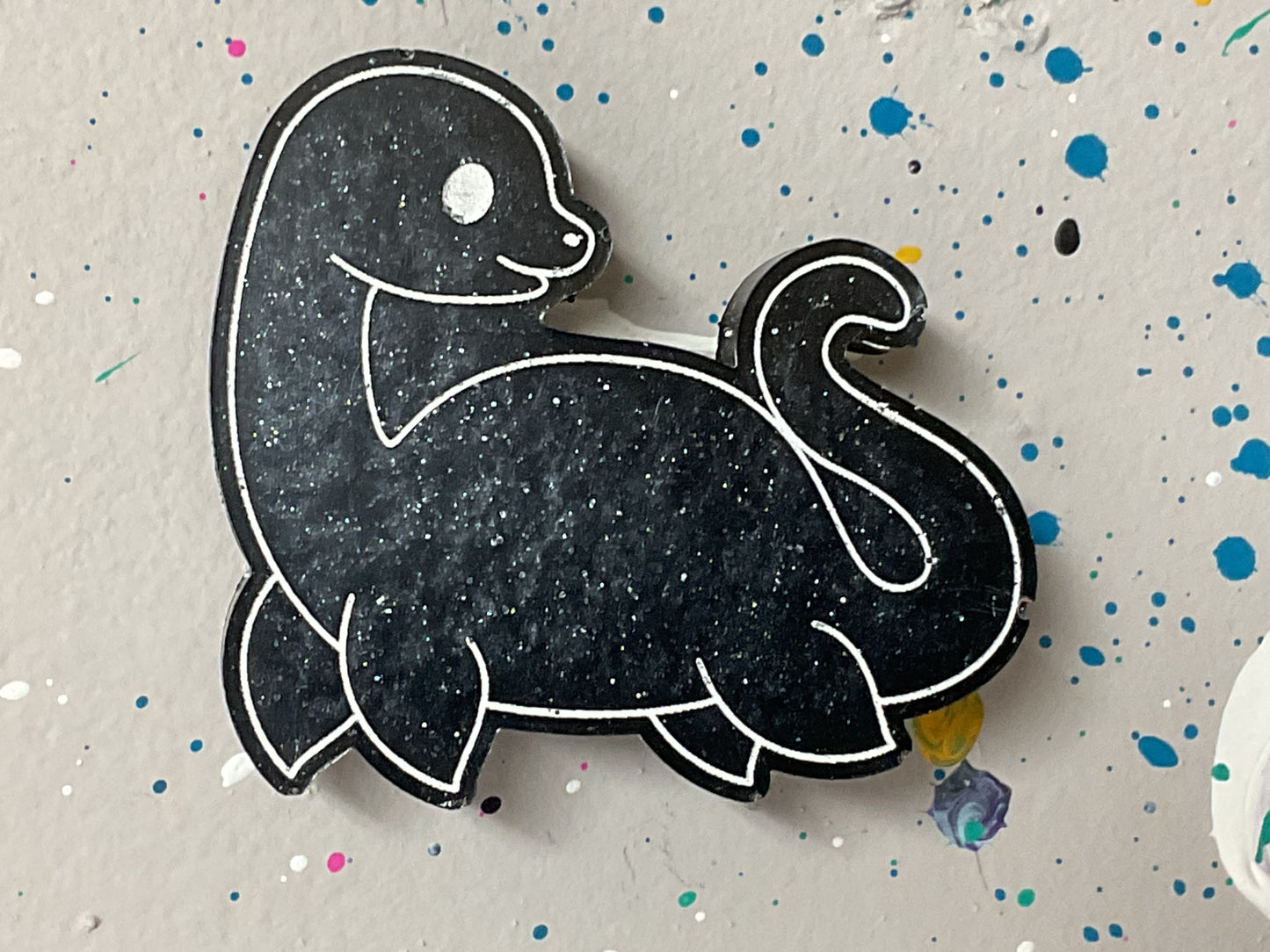 Small Loch Ness Monster Black Magnet