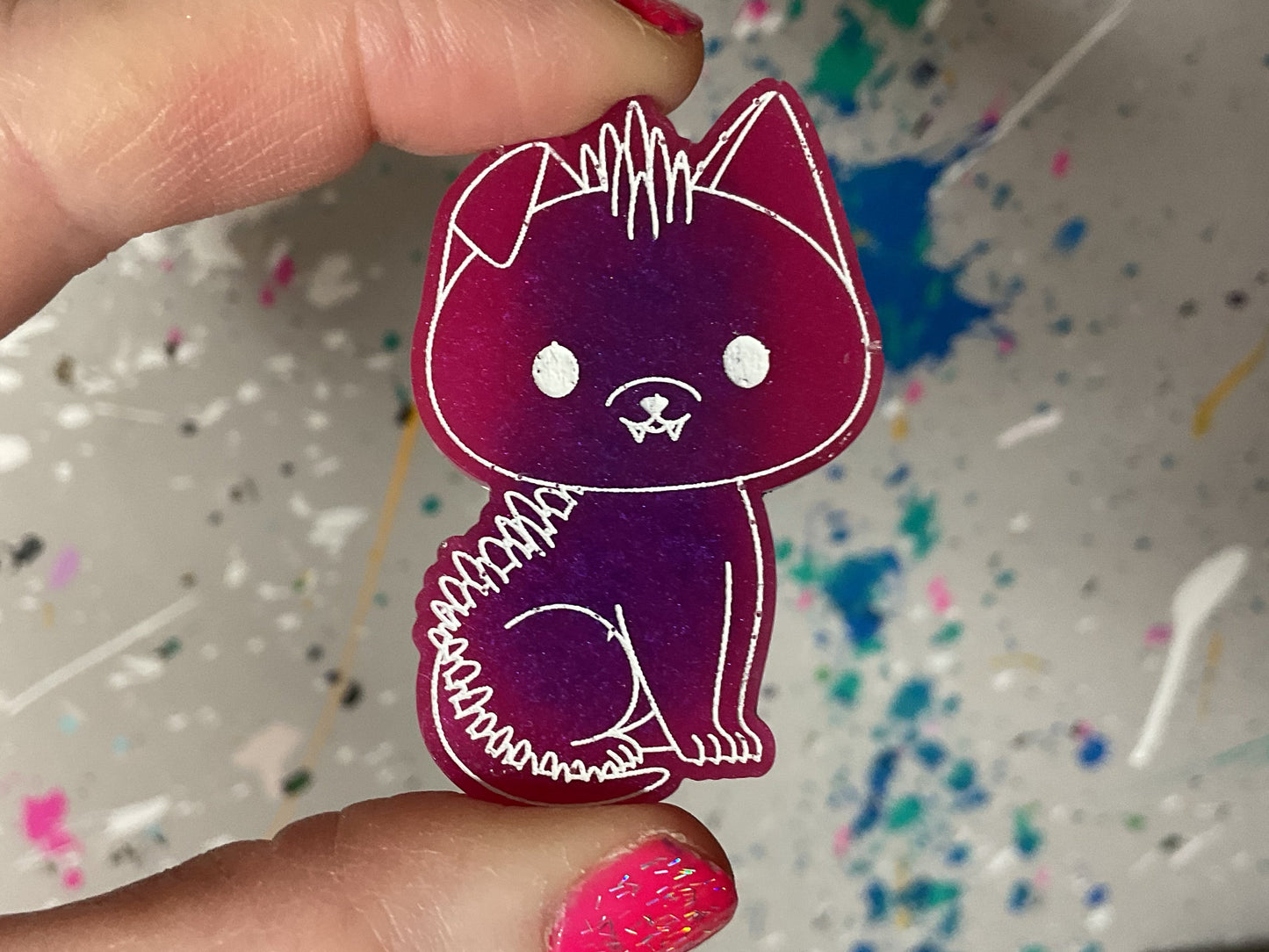Small Pink Glow in the Dark Chupacabra Magnet