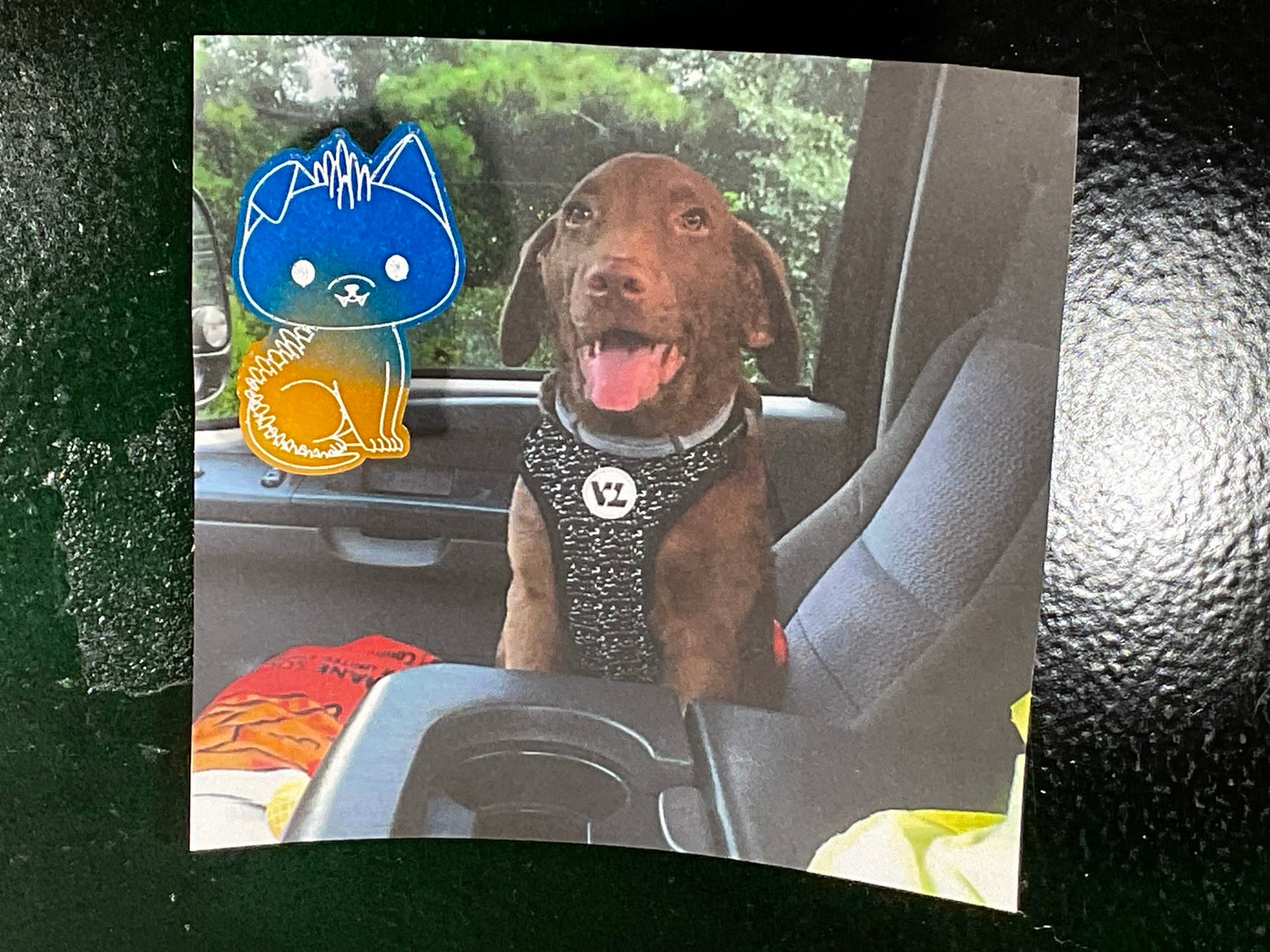 Small Blue Yellow Chupacabra Magnet Glow in the Dark