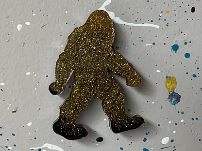 Small Yellow & Black Bigfoot Magnet