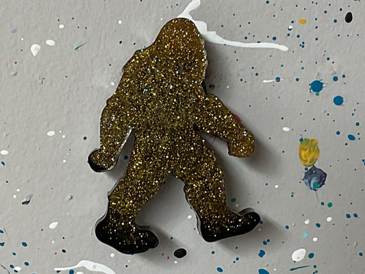 Small Yellow & Black Bigfoot Magnet