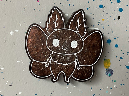 Small Brown & White Mothman Magnet