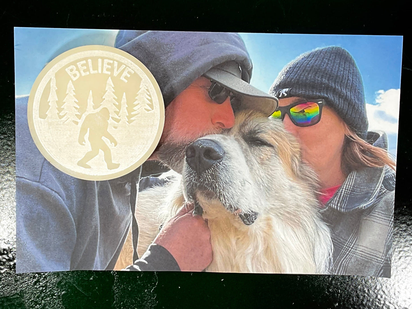 Large White 3 Inch Believe Bigfoot Magnet - Glow in the Dark