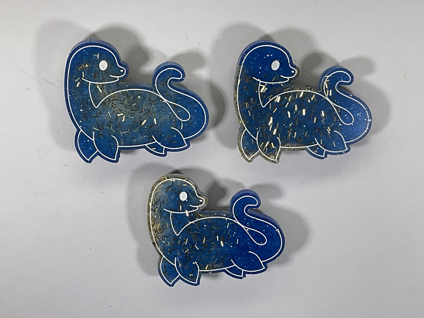 Small Loch Ness Monster Blue Gold Magnet