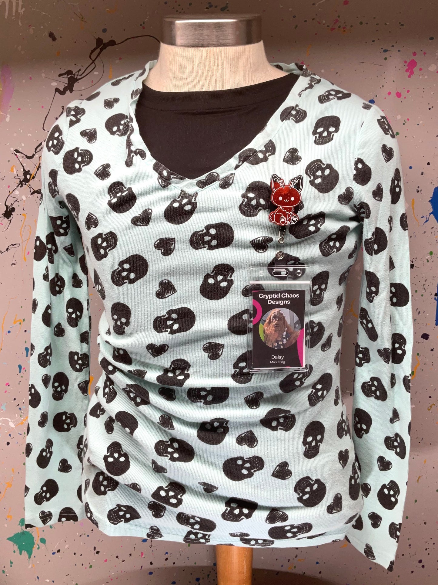 Red & Black Jackalope Retractable Badge Reel